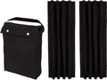 Amazon Basics Portable Blackout Curtain Shade with Suction Cups, 50"W x 78"L, 2-Pack, Black