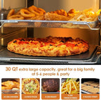 Nuwave Bravo XL Air Fryer Toaster Smart Oven, 12-in-1 Countertop Grill/Griddle Combo, 30-Qt XL Capacity, 50F-500F adjustable in precise 5F increments, Integrated Smart Thermometer, Linear T Technology