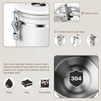 ShanSon Coffee Canister Airtight Coffee Container Stainless Steel Coffee Bean Storage Container with Scoop Coffee Canister for Beans Grounds Sugar Flour Tea Cereal,11OZ, White