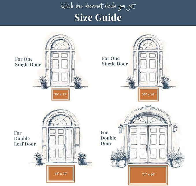 Barnyard Designs Natural Coco Coir Heavy Duty Backing Doormat - Large Cute Non-Slip Front Door Welcome Mat for Outside Entrance or Porch Entry, Brown (17x30, Hello)