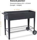 Raised Planter Box with Legs Outdoor Elevated Garden Bed On Wheels for Vegetables Flower Herb Patio