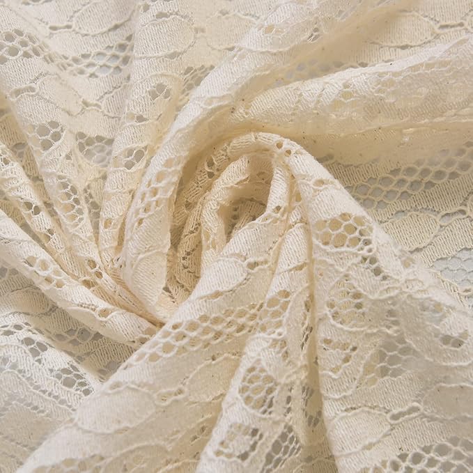 Sutuo Home Boho Sheer Curtain Valance Crochet Lace with Bohemian Hollow Knitted Handmade Tassels, Short Rustic Window Treatment for Kitchen Cafe, Rod Pocket, 1 Panel 59" W x 18" L, Beige