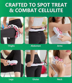 Cellulite massage tool | 360°removable cellulite remover for legs & Lymphatic Drainage Massager | Fascia Blaster for Contoured & Smoother Skin,Tool for Sore Arms, Legs, Stomach & Buttocks Pink