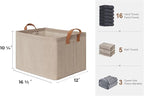 StorageWorks Storage Bins, Fabric Storage Bins for Shelves, Large Storage Baskets with Metal Frame, Closet Baskets and Bins with Handles, Brown and Beige, 2-Pack
