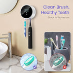 Toothbrush Holder and Cleaner for Bathroom,Minimalist Desktop and Wall Mounted Electric Toothbrush Razor Holder, Automatic Open Close Cover, Clean, Dry for Home Business Travel