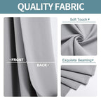 ChrisDowa Small Window Curtains for Kitchen and Bedroom - Grommet Short Thermal Insulated Room Darkening Curtains (2 Panels, Light Grey, 34 x 36 Inch)