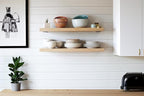 Urban Legacy Unfinished White Oak Deep Floating Shelves | Easy to Install Accent Modern Floating Shelves with Floating Shelf Brackets| Set of 2 (24" x 11" x 2")