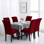 Joccun Chair Covers for Dining Room Set of 6, Dining Chair Slipcovers Stretch Dining Room Chair Covers Seat Protector,Washable Parsons Chair Cover for Home,Banquet(Red Dahlia,6 Pack)