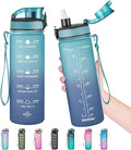 Enerbone Water Bottle, Leakproof BPA & Toxic Free, Motivational Water Bottle with Times to Drink and Straw, Fitness Sports Water Bottle with Strap for Office, Gym, Outdoor Sports