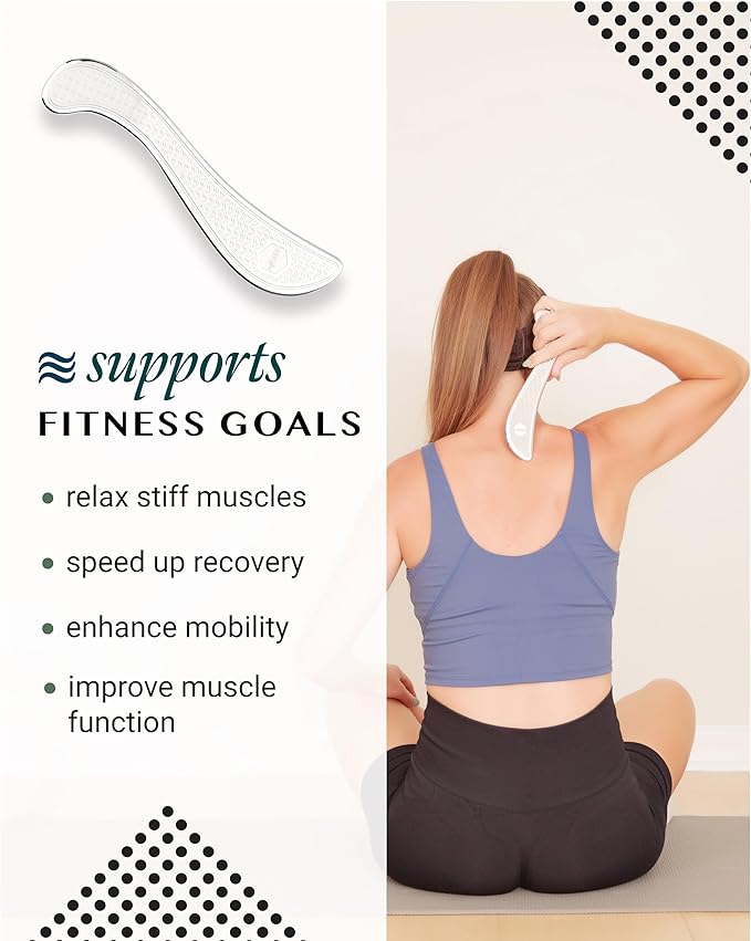 Muscle Scraper Tool with Patent-Pending Non-Slip Grip – Family-Owned Brand - Myofascial Release Tool to Relieve Tension – Massage Scraper for Sore Muscles - Stainless Steel Gua Sha for The Whole Body