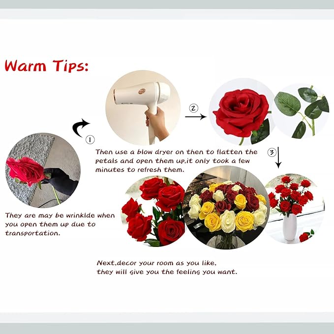 Purple Fake Roses Artificial Flowers - 10 Pcs Fake Artificial Roses Silk Flowers with Stems for Home Wedding Hotel Office Centerpiece Decor
