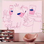 Lunerfex Y2K Tapestry Pink Party Wall Tapestry, Cute Tapestries for Bedroom Funny Tapestries Wall Hanging for Bedroom Living Room Decor Pink-2 44"x60"
