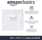 Amazon Basics Collapsible Fabric Storage Cubes Organizer with Handles, Sturdy, White, 10.5-x-10.5-x-11-inch, Pack of 6