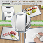 Titanium Cutting Board Double-sided non-slip silicone edging Pure Titanium Cutting Boards for Kitchen - Double-Sided Food-Grade Chopping Board Non-Stick Durable and easy to clean (3-Piece S/M/L)