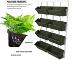 8 Pockets Vertical Planters,Wall Mounted Plastic Plant Grow Pots,Wall Pocket Planters for Indoor,Outdoor,Balcony,Garden Decoration,Green