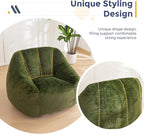MAXYOYO Bean Bag Chair, Comfy Bean Bag Sofa with Back Support, Faux Fur Bean Bag Chair for Adults and Kids, Stuffed Floor Sofa for Living Room, Bedroom, Apartment, Green