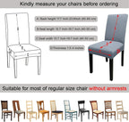 JQinHome Dining Room Chair Covers Set of 8, High Stretch Chair Slipcover Removable Washable Chair Seat Protector Cover for Home Party Hotel Wedding Ceremony (Light Grey)