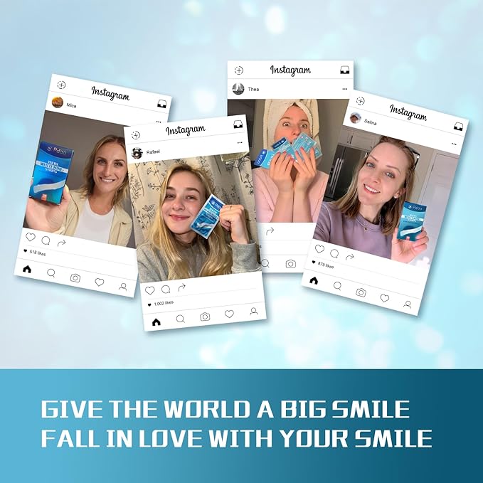 Teeth Whitening Strip 22 Treatments - Whitening Strips for Sensitive People, Fast Remove Smoking, Coffee, Wine Stains, Teeth Brightening Kit Pack of 44 Non-Slip Strips