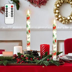 Cardinal Bird Flameless Taper Candles with Remote - Red Bird Theme LED Taper Candles for Home Xmas Holiday Party Christmas Decoration - 2PCS 9.5INCH