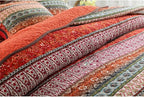 NEWLAKE Striped Classical Cotton 3-Piece Patchwork Bedspread Quilt Sets, King Size