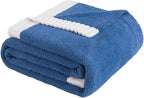 Soft Fuzzy Throw Blanket - Blue Cozy Warm Knit Fluffy Plush, Lightweight & Breathable, Throw for Bed, Chair, Sofa, Couch, Outdoor, 60"X80", Oeko-TEX Certified