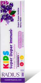 RADIUS Kids Super Duper Immunity Power Toothpaste 2.5 Oz - Super Duper Bubble Berry Mint - Pack of 3
