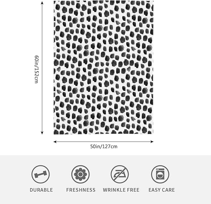 HGOD DESIGNS Watercolor Polka Dot Flannel Fleece Bed Blanket Throw Blanket Lightweight Cozy Plush Blanket for Bedroom Living Rooms Sofa Couch 50"x60"