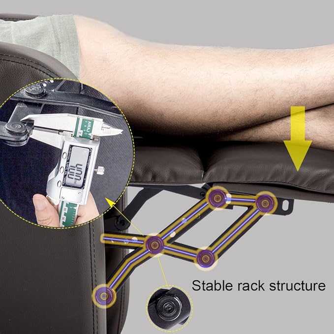 BestMassage | Recliner Chair | No Massage Function | Pu Brown | with Lumbar Support, Adjustable Push Back, Wide Armrests, Footrest & Padded Seat | Easy Assembly | for Living Room, Home Theatre