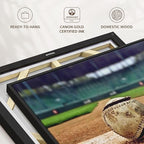 ElephantStock Baseball In Stadium Wall Art - Horizontal Framed Canvas - 1-Piece Living Room Wall Decor - Car Photography Canvas Print - Brown and Beige Decor for Wall - 31" X 21"