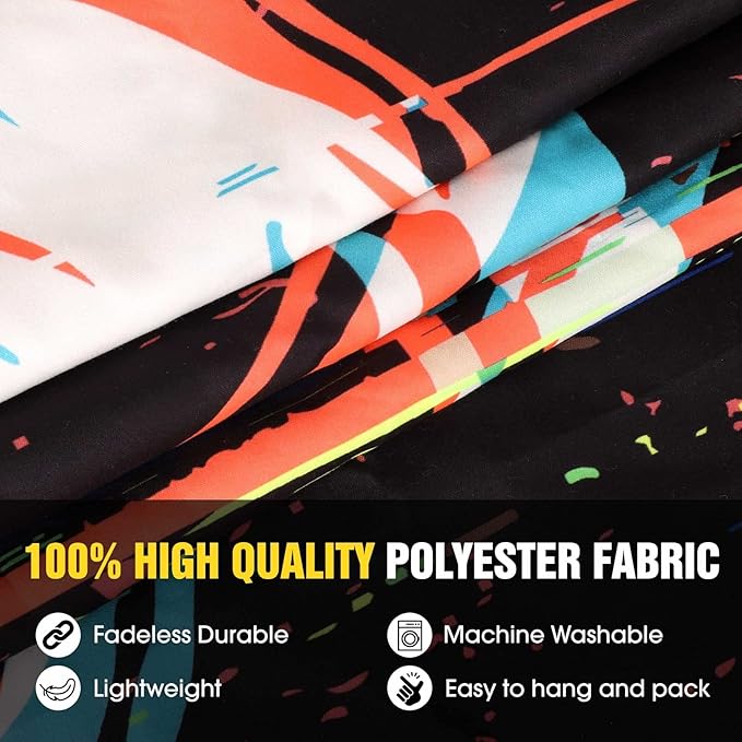 ADDWel Blacklight Skull Tapestry, Black Psychedelic Tapestry Glow In The Dark, UV Reactive Black Light Tapestries Posters Wall Hanging for Room Decor(50 * 60inches)