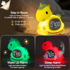 Alarm Clock for Kids with Night Light, Sleep Training Clock Time to Wake Clock, Rechargeable Silicone Light for Bedroom, Perfect Sleep Companion for Boys Girls, Blue Pony