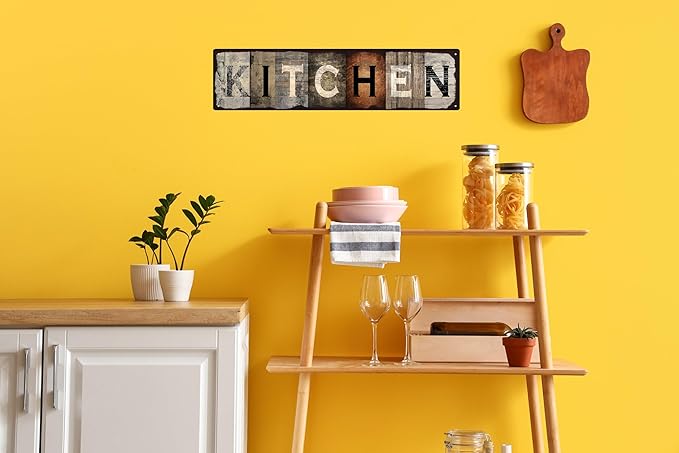 Vintage Tin Sign Retro Metal Kitchen Signs for Home Decor Stylish Wall Art Plaques Ideal Gift for Home Bathroom Kitchen and Gothic Wall Decor in Every Room 16x4in
