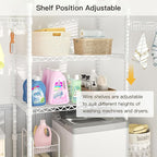 Ulif U8 Laundry Room Storage Organizer, Over The Washer and Dryer Storage Shelves for Laundry Organization, 35”W x 17.3”D x 76.2”H, Suit Washing Machine Width Within 32.6”, Hold 304 lb, White