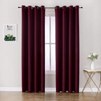 ChrisDowa Blackout Curtains 90 Inches Long 2 Panels Set for Living Room, Grommet Thermal Insulated Room Darkening Curtains for Bedroom (Burgundy Red, 52 x 90 Inch)