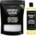 CARON & DOUCET - 100% Plant-Based Griddle Cleaning Soap and Salt Scrub Set: Best for Removing Rust & Cleaning Burnt On Food While Seasoning Griddle