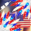 150LIGHTS RED WHITE and BLUE Extra-Bright With End Connectors Christmas Decorative Lights 9.72m UL Certified Mini String Light Set Waterproof for Home Garden Holiday Christmas Tree Party Patio