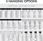 MIULEE 100% Blackout Curtains 108 Inch Long 2 Panels Set for Bedroom, Thick Faux Linen Black Out Curtain Room Darkening Back Tab Pleat Window Textured Drapes with Hooks for Living Room, Bright White