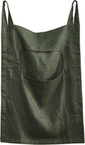 Amazhiyu 100% Linen Door Hanging Laundry Hamper Bag, 19x27 Inches Dusty Green