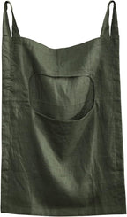 Amazhiyu 100% Linen Door Hanging Laundry Hamper Bag, 19x27 Inches Dusty Green