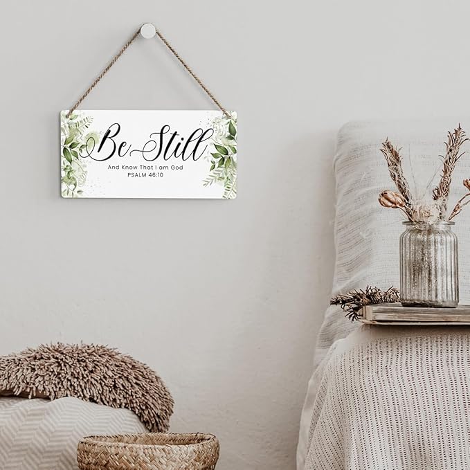 Be Still And Know That I Am God Prayer Room Decor Rustic Bible Verse Sign Scripture Printed Wood Sign Wall Art Religious Gifts Faith Based Gifts