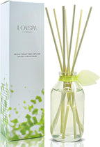 LOVSPA Reed Diffuser Set, Sparkling Citrus Scented Oil Diffuser with Sticks, Home Fragrance Accessories for Bathroom Shelf Decor, Aroma Diffusers for Home or Office Desk, USA Made