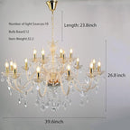 18-Light Double-Layer Crystal Chandelier for Living Room Gold Ceiling Pendant Light Fixtures with K9 Crystal Modern Luxury Lighting for Dining Room, Bedroom, Kitchen