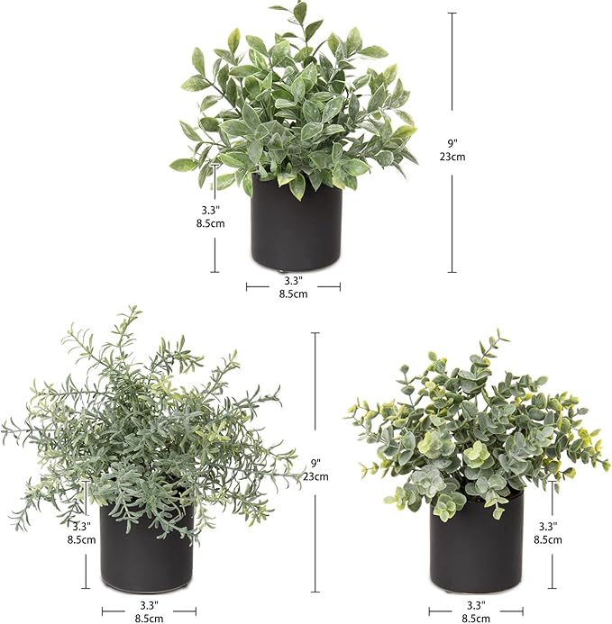 3 Pack Small Fake Plants for Shelf Decor Accents with Ceramic Pot Artificial Potted Plants for Rustic Farmhouse Decor Faux Plants Indoor Fake Potted Plants Artificial for Home Office Bookshelf Decor