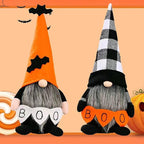 Halloween Gnomes Plush Decor, Witch Scandinavian Tomte Nisse Gnome Swedish Table Decorations, Handmade Plush Elf Dwarf for Home Stuffed Gnomes Gifts for Women, Black