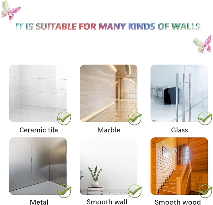 SAOROPEB 3D Butterfly Wall Decor 48 Pcs 4 Styles 3 Sizes, Purple Butterfly Decorations for Birthday Decorations Butterfly Party Decorations Cake Decorations, Removable Stickers (Laser Pinkpurple)