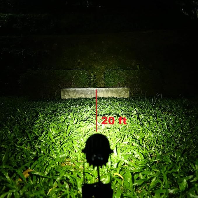 4-Spotlight Mini 50X Solar-Powered LED Spotlight (Cool White LED), Black Finish, Outdoor Garden Yard Landscape Downlight