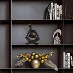 Bookshelf Decor Thinker Statue - Abstract Style Thinker Sculptures Modern Aesthetic Figurine Decoration Statues for Home Decor-Zuo Si-Black