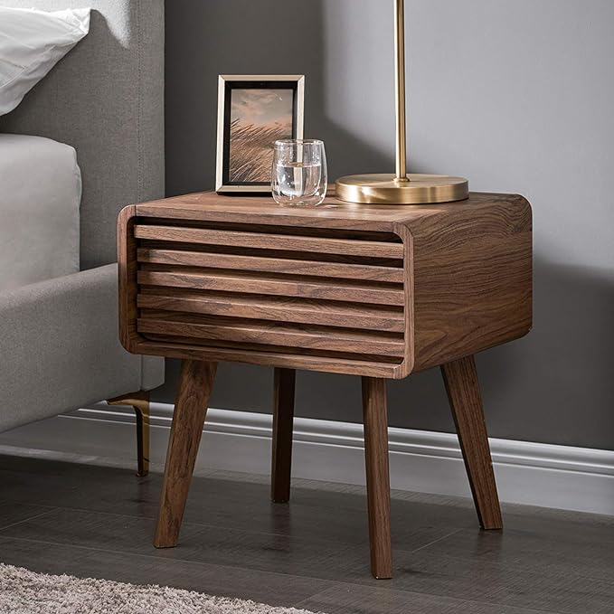 mopio Ensley Mid Century Modern Nightstand with Drawer - Bedside Table