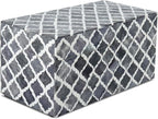 Handicrafts Home Handmade Moroccan Pattern Inspired Decorative Box - Large Storage Organizer for Neck Chains, Watches, Memory Keepsakes - Boho Style Treasure Box, Multipurpose Gift - Grey, 10x5x5