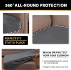 PrinceDeco Stretch Sofa Cushion Covers for Couches and Sofas,Soft Velvet Couch Seat Covers, Sofa Covers Washable, Seat Cushion Cover for 3 Couch Sofa Pet Friendly - Grey, Each Width Up to 29.5"